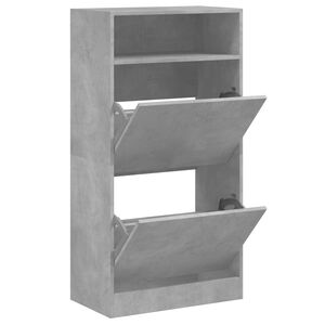 vidaXL Schoenenkast 60x34x116 cm bewerkt hout betongrijs