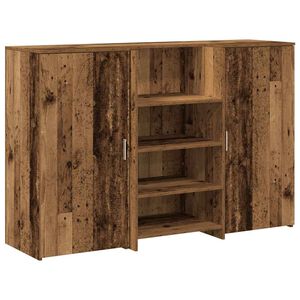 vidaXL Receptiebalie 155x50x103,5 cm bewerkt hout oud houtkleurig