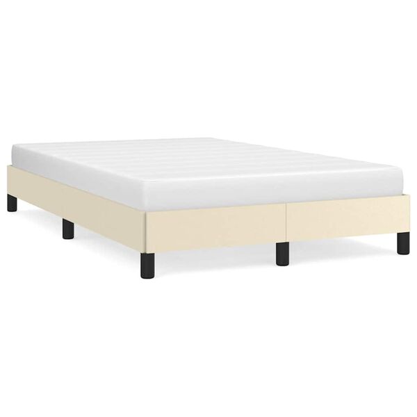 vidaXL Bedframe zonder matras 120x190 cm kunstleer cr&egrave;me