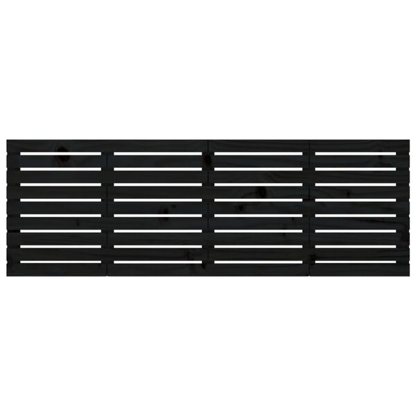 vidaXL Hoofdbord wandmontage 186x3x63 cm massief grenenhout zwart