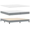 vidaXL Boxspring bed met matras met LED Lichtgrijs 200 x 200 cm Stof