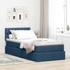 vidaXL Opbergbed met LED met matras met LED Blauw 90 x 190 cm Stof