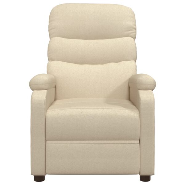 vidaXL Fauteuil verstelbaar elektrisch stof cr&egrave;mekleurig