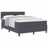 vidaXL Boxspringbed Donkergrijs en Wit 140 x 200 cm Katoen Stof