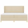 vidaXL Boxspringbed met Matras Donkergrijs 90x190 cm Cr&egrave;me Stof
