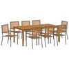 vidaXL Tuin eettafelset 9 pcs Grijs Massief Acaciahout