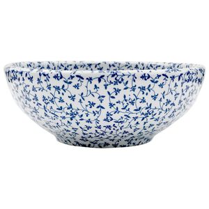 vidaXL Opzetwasbak rond &Phi;41x14 cm keramiek wit en blauw