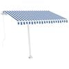 vidaXL Electric Awning 4 x 2 m Blauwe en Witte Streep 100% Polyester