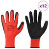 vidaXL Werkhandschoenen 12 pcs Rood en Zwart 10 / xl Latexcoating
