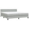 vidaXL Boxspring met matras en LED fluweel lichtgrijs 200x220 cm