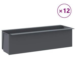 vidaXL Bloembakken voor europallets 12 st 36x13,5x9,5 cm PP grijs
