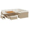 vidaXL Tuin Sofa Set met kussen 12 pcs Beige Poly riet
