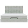 vidaXL Ottoman bed met matrassen 180x200cm fluweel lichtgrijs