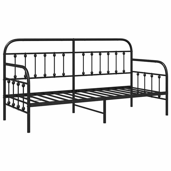 vidaXL Bedframe voor een daybed Zwart 80 x 200 cm Gepoedercoat staal