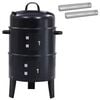 vidaXL Buiten Grill &Oslash; 40 x 80 cm Staal Zwart
