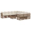vidaXL Tuinbankenset 12 pcs Beige poly rattan