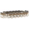vidaXL 17-delige Tuinset met kussens poly rattan gemengd beige