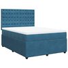 vidaXL Boxspring met matras fluweel blauw 140x200 cm
