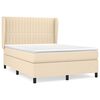 vidaXL Boxspring met matras stof cr&egrave;mekleurig 140x190 cm