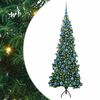 vidaXL Hoek Kunstkerstboom met 300 LED Groen 180 cm PVC en Metaal
