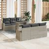 vidaXL Tuin Sofa Set met kussen 7 pcs Lichtgrijs Poly Rattan