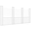 vidaXL Schanskorf U-vormig met 4 palen 380x20x200 cm ijzer