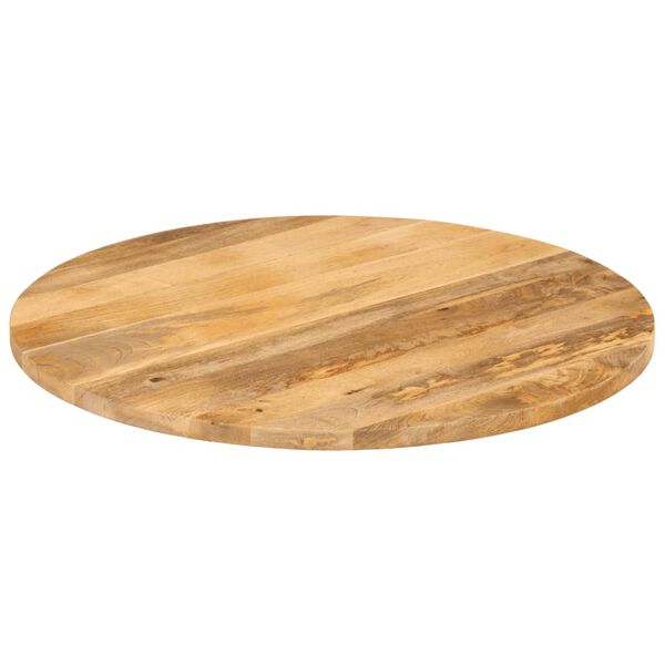 vidaXL Tafelblad rond &Oslash; 80x2,5 cm massief ruw mangohout