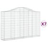 vidaXL Schanskorven 7 st gewelfd 200x30x120/140 cm ijzer