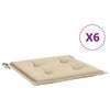 vidaXL Tuinstoelkussens 6 st 50x50x3 cm oxford stof beige