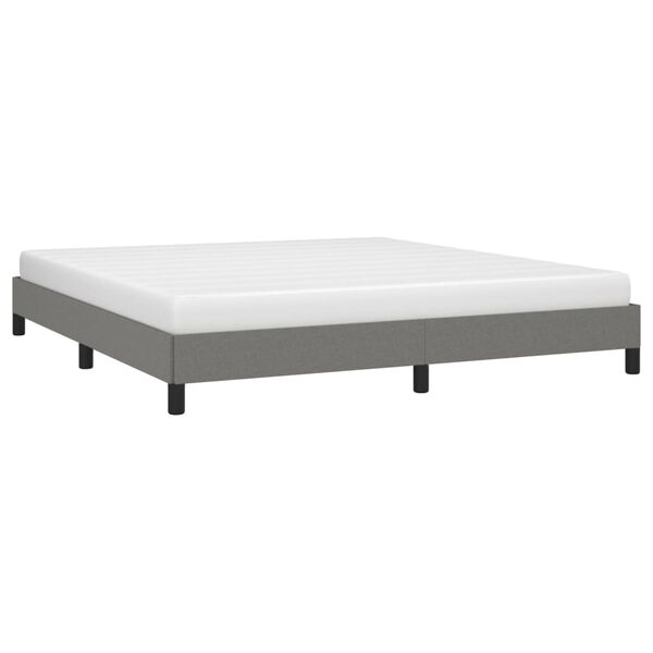 vidaXL Bedframe zonder matras stof donkergrijs 160x200 cm