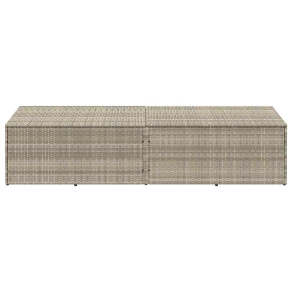 vidaXL Tuinbox 220x50x58 cm poly rattan lichtgrijs