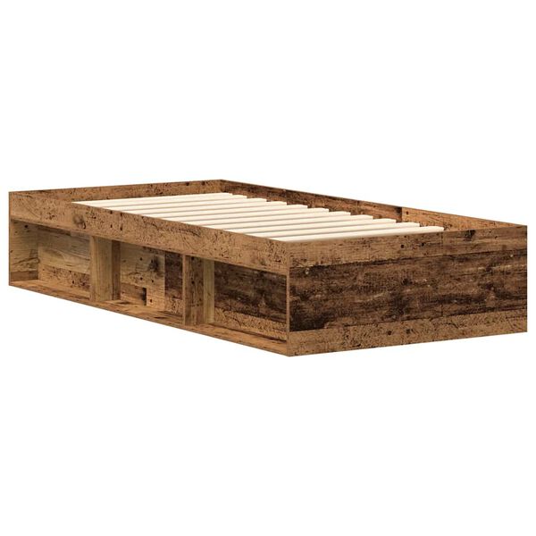 vidaXL Bedframe zonder matras 100x200 cm bewerkt hout oud hout