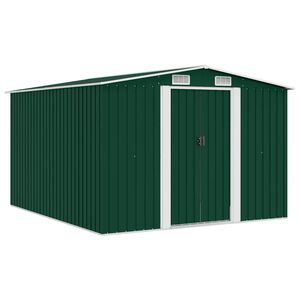 vidaXL Tuinschuur 257x298x178 cm metaal groen