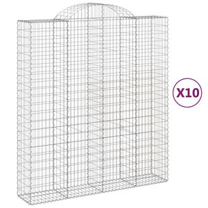 vidaXL Schanskorven 10 st gewelfd 200x50x220/240 cm ijzer