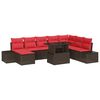 vidaXL Tuin Sofa Set 9 st Bruin poly rattan