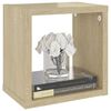 vidaXL Wandschappen kubus 6 st 22x15x22 cm wit en sonoma eikenkleurig