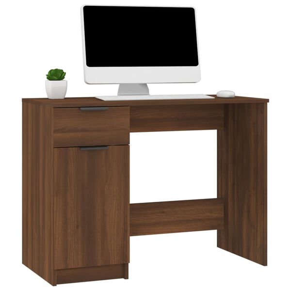 vidaXL Bureau 100x50x75 cm bewerkt hout bruin eikenkleur