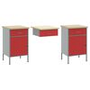 vidaXL Werkbank met lade met slot 10 pcs Rood 200 x 55 x 200 cm Staal