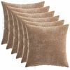vidaXL Kussensloop 6 st HEERLEN Bruin 35 x 35 cm Chenille Stof