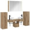 vidaXL Badkamermeubelset 6 pcs Artisanaal eiken Bewerkt hout en glas