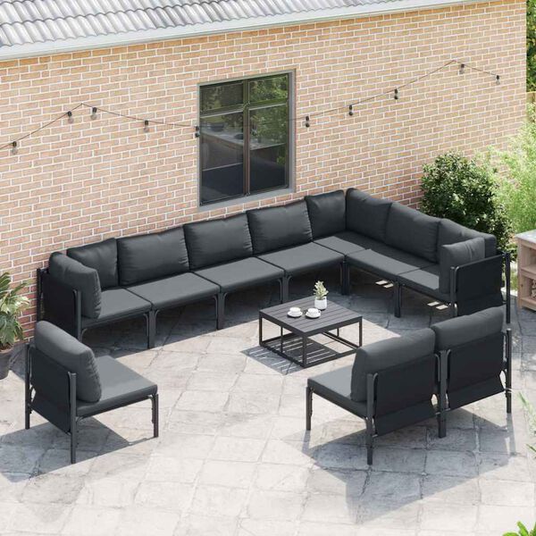 vidaXL Tuin Sofa Set Antraciet Staal