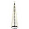 vidaXL Kegelvormige led-kerstboom 180 cm 250 LED's Warmwit Staal Wit