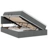 vidaXL LED Opslagbed met Matras Donkergrijs 140 x 200 cm Stof