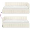 vidaXL Hoekbedframe met Matras met matras 2 pcs Cr&egrave;me Fluweel
