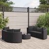 vidaXL 7-delige Loungeset met kussens poly rattan zwart
