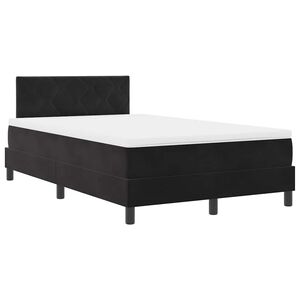 vidaXL LED Box Spring Bed met matras Zwart 120 x 190 cm Fluweel