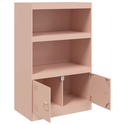 vidaXL Dressoir 67x39x107 cm staal roze