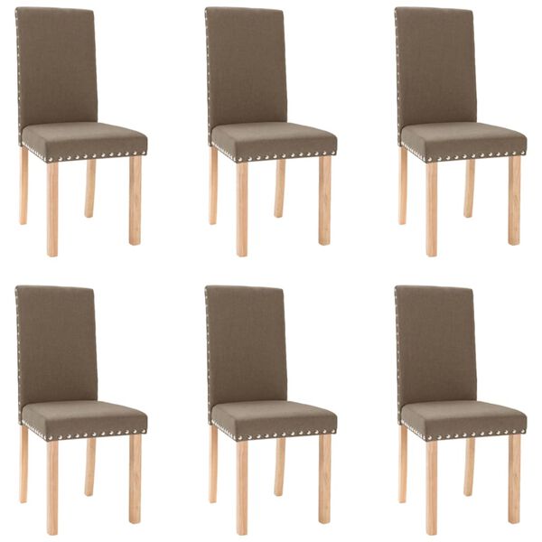 vidaXL Eetkamerstoelen 6 st stof taupe