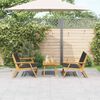 vidaXL Tuinstoelen met Tafel 3 pcs Zwart Massief acaciahout