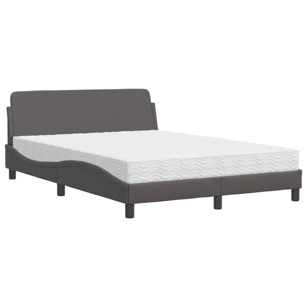 vidaXL Bed met matras "Dover" kunstleer grijs 120x200 cm